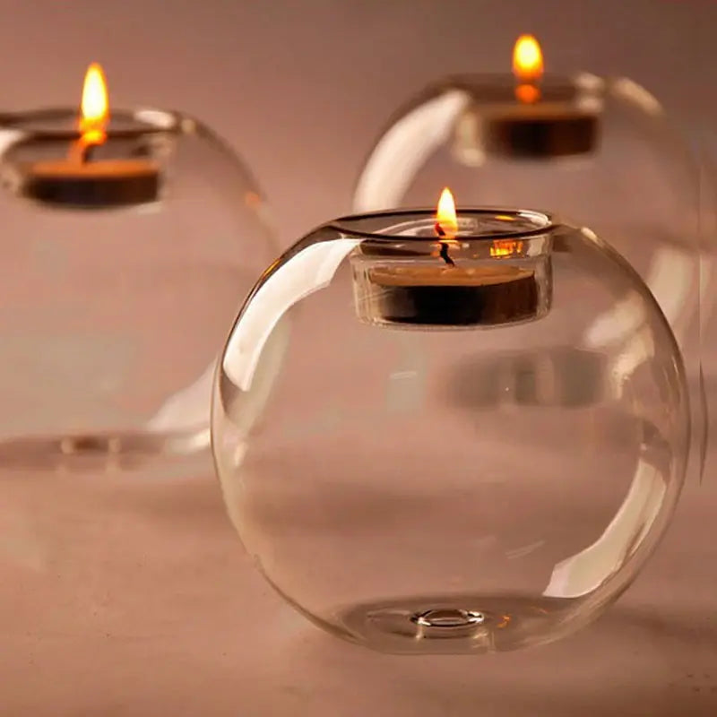 Transparent Glass Candle Holder